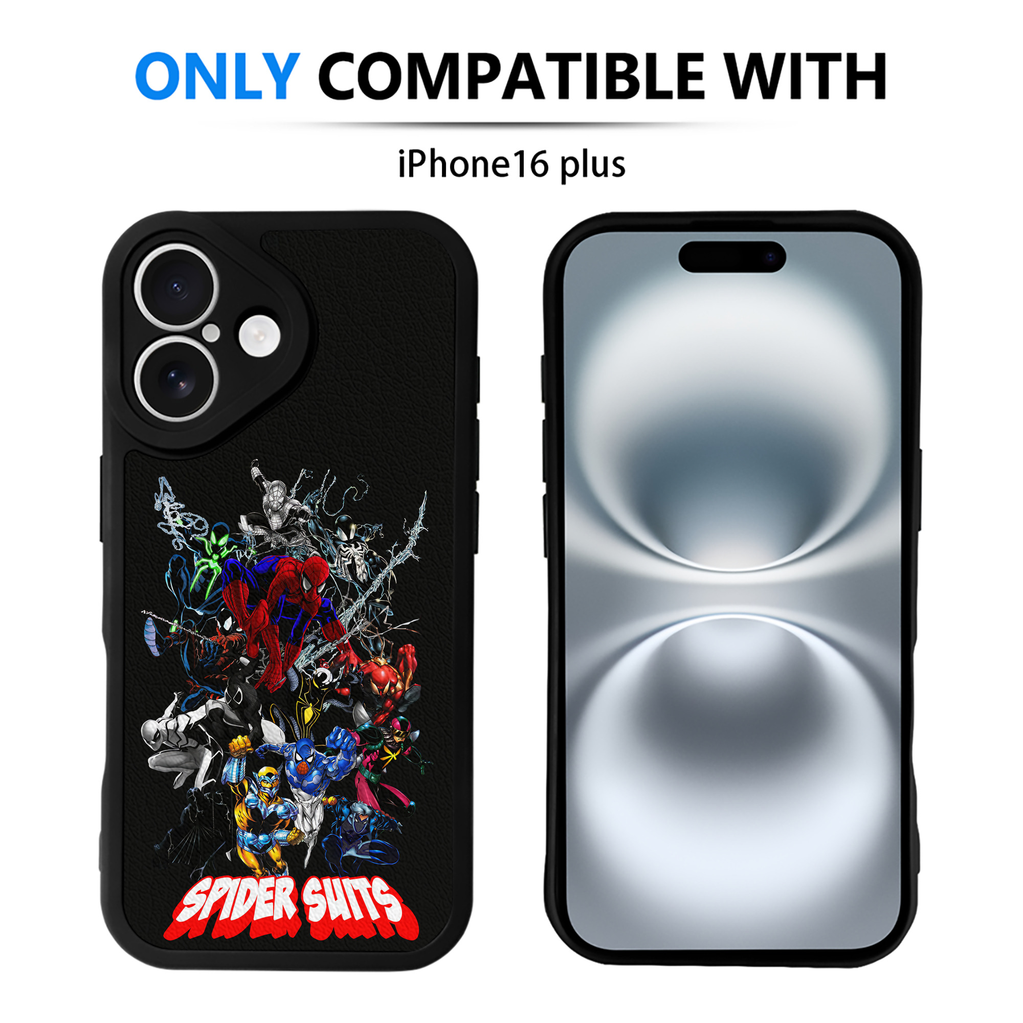 Spider Man スパイダーマン 【iPhone 16シリーズ対応】シリコンスマホケース（レザー調） 材質：シリコン